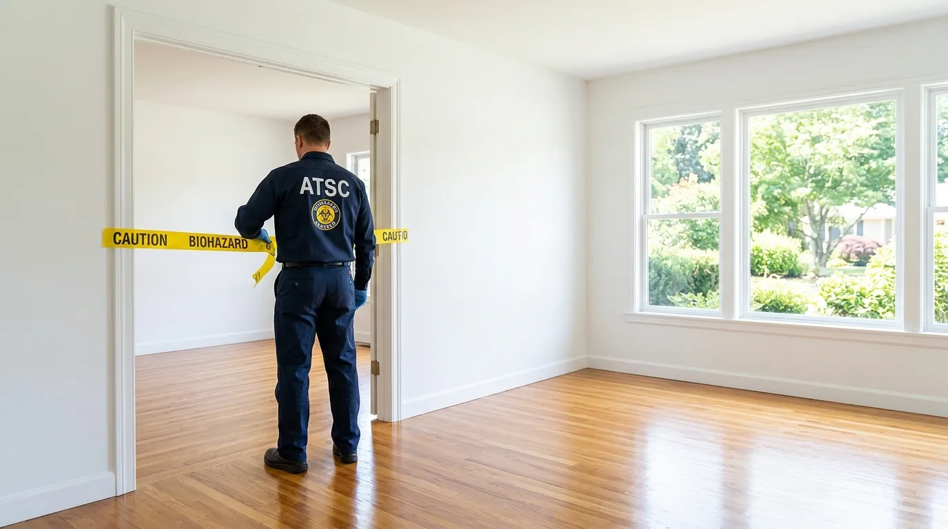 Certified biohazard cleanup crew performing Trauma Scene Cleanup in Jasper